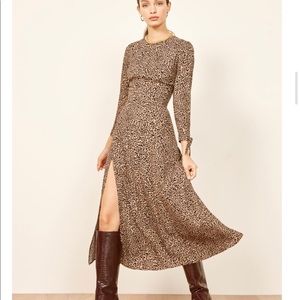 The Reformation Zelda Leopard Print Dress